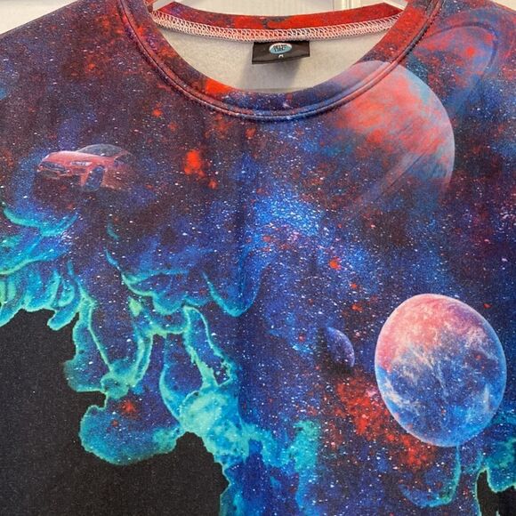 Aloha From Deer Just One Hit Smoke Galaxy Black Sweatshirt Size Medium - Picture 3 of 10